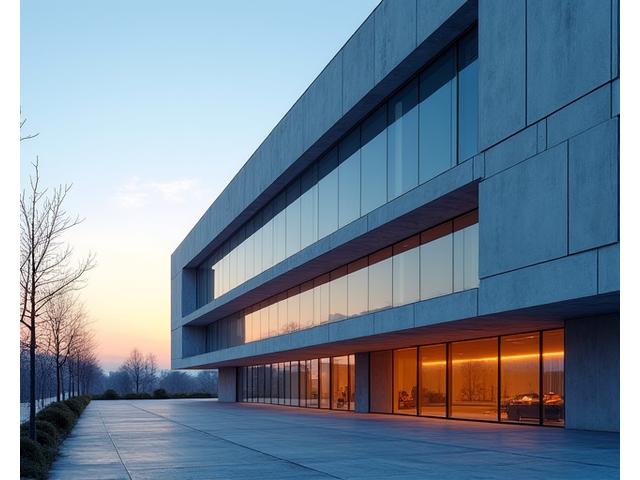Moderne bygning med glassfasader reflekterer himmelen