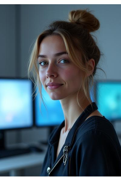 Portrett av Ingrid Solberg, ekspert på digital retusjering og studioassistent