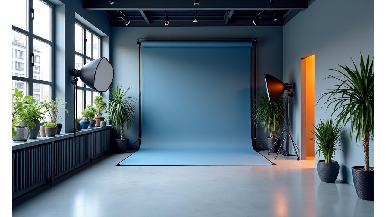 Moderne fotostudio med profesjonelt utstyr